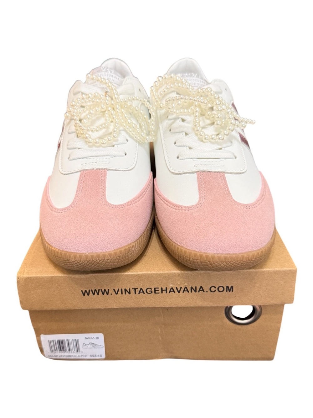 Vintage Havana Nadia 10 Sneakers | Women’s Size 10 | White & Metallic Pink | NIB - Picture 8 of 8